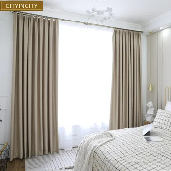 CITYINCITY Kietas Blackout Užuolaidos, miegamojo elegantiškas modernus Užuolaidas kambarį Namų Dekoro Darpes Dirbtiniais lino Individualų