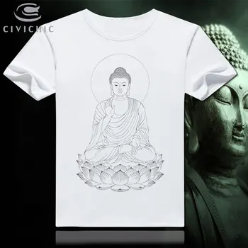 CIVI PRAŠMATNUS Harajuku Vyrų Religinių Įsitikinimų Marškinėliai Moterims Buda Bodhisatvos Gailestingumo Deivė, Print T-shirt 4XL Tees Etninės Viršūnes WST150