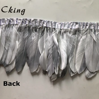 Cking 10 kelyno daug sidabro dažų Žąsų plunksnų apdailos pakraščiuose 15-20cm 6-8inch 