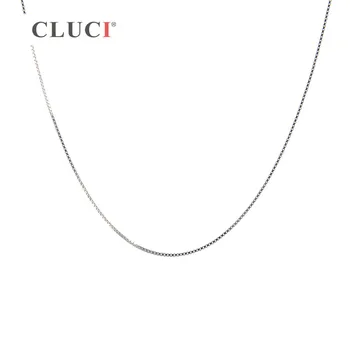 CLUCI 3pcs fashional merginos 925 sterlingas sidabro lauke karoliai grandinės, kad atitiktų pakabučiai ir perlai AUKŠČIAUSIOS kokybės juvelyrikos SN008SB-1