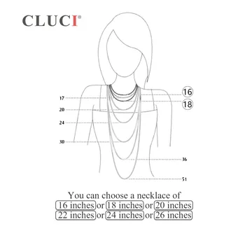 CLUCI 3pcs fashional merginos 925 sterlingas sidabro lauke karoliai grandinės, kad atitiktų pakabučiai ir perlai AUKŠČIAUSIOS kokybės juvelyrikos SN008SB-1