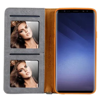 CMAI2 Prabangus Odinis dėklas, Skirtas Samsung Galaxy S9 Atveju Silikono Magnetinio PU Piniginė Flip Cover For Galaxy S9 Plus Atveju Su Stovu