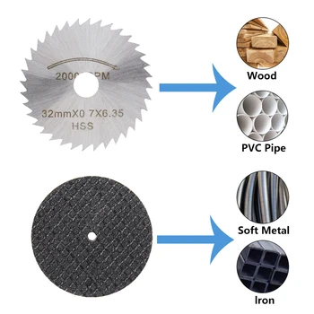 CMCP 31pcs Diamond pjauti HSS pjovimo Ašmenys, Deimantiniai Pjovimo Diskai, skirti Dremel Mini Gręžimo Rotacinis Įrankis Priedai