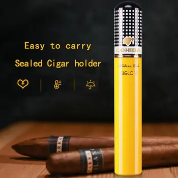 COHIBA Nešiojamų Aliuminio Kelionės Kedro Medžio Liniuotas Pakavimo Cigarų Vamzdžių Atveju Turėtojas Užsakymą MINI Humidoras