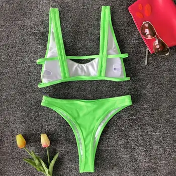 Colysmo Neon Elastingumą Seksualus Bikini 2020 Kietas Push Up Bikinis Paminkštinta Liemenėlė Maudymosi Kostiumėliai Moterims Aukšto Juosmens Maudymosi Kostiumėlis Triangle Biquini