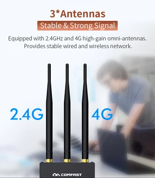 Comfast CF-E7 Lauko 2.4 G LTE Wireless AP Wifi Router plug and play 4G SIM kortelės Vandeniui Bevielis Maršrutizatorius 3*5dBi antenos AP