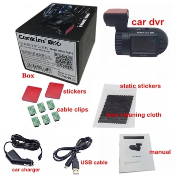 Conkim Automobilio Kameros, Mini 0801S Atnaujinti 0801 1080P Full HD dashcam H. 264 Brūkšnys Kamera, GPS Logger, G-sensorius AIT8328P OV2710 Automobilių skaitmeniniai vaizdo įrašymo įrenginiai