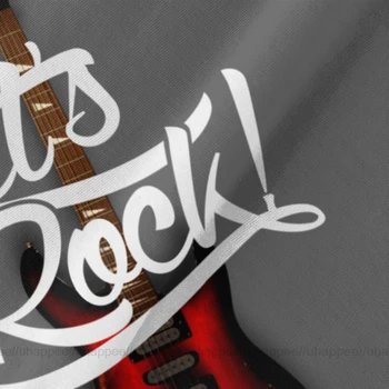 Cool Marškinėliai Dizaino Gitara, Bosinė Let ' S Rock Tee Vyrų s Padaryti Savo Trumpą Rankovėmis Juoda O Kaklo Marškinėliai