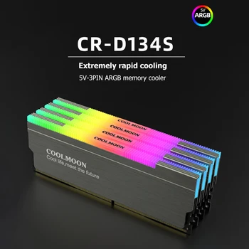 COOLMOON CR-D134S ARGB RAM Heatsink Šilumos Barstytuvas Ausintuvas KOMPIUTERIO Kompiuterio Atmintį