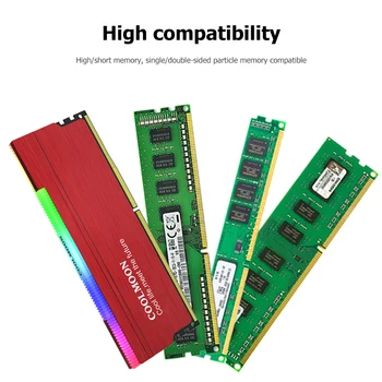 COOLMOON CR-D134S ARGB RAM Heatsink Šilumos Barstytuvas Ausintuvas KOMPIUTERIO Kompiuterio Atmintį