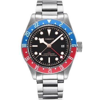 Corgeut Dizainą, Prabangos Prekės ženklo Vyrai Laikrodžiai lume Schwarz Bay GMT Automatinė Karinės Sporto Plaukti Laikrodis Mechaninis Laikrodis