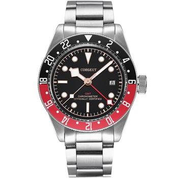 Corgeut Dizainą, Prabangos Prekės ženklo Vyrai Laikrodžiai lume Schwarz Bay GMT Automatinė Karinės Sporto Plaukti Laikrodis Mechaninis Laikrodis