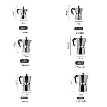 COSTWAY Kavos virimo aparatas Aliuminio Mocha Puodą Aštuoniakampis Kavos Filtras Puodą Europos Kavos Puodelio