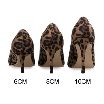 COVOYYAR 2019 Leopard Moterų Batai Siurbliai Rudenį Seksualus 6-10cm, Aukšti Kulniukai Office Lady Suknelė Siurbliai Atsitiktinis Slydimo Batų WHH198