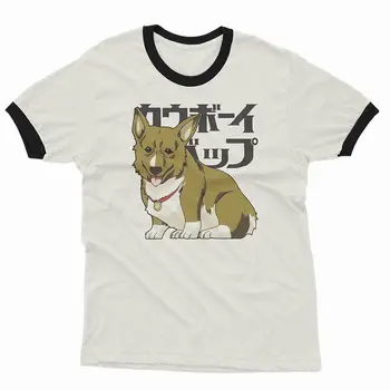 Cowboy Bebop Ein Marškinėliai , Anime, Japonų Grafikos Trišakiai, Corgi Šuo Prekės Medvilnės Vyrų Pagrindinio Viršūnes Fitneso T-Shirt
