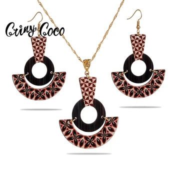 Cring Kokosų 2020 Tendencija Akrilo Papuošalų Rinkiniai Originalaus Dizaino Geometrija, Pakabučiai, Karoliai Havajų Moteris Auskarai Nustatyti Moterų Nauja