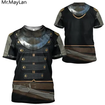 Custom 3D Riteris Viduramžių Šarvai Vyrų marškinėliai tamplieriai Harajuku Mados marškinėliai, vasaros Ropa Atsitiktinis Unisex tees Lašas laivas