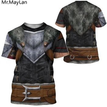 Custom 3D Riteris Viduramžių Šarvai Vyrų marškinėliai tamplieriai Harajuku Mados marškinėliai, vasaros Ropa Atsitiktinis Unisex tees Lašas laivas