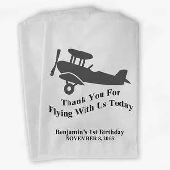 Custom Asmeninį Lėktuvą Šalies Saldainiai Naudai, Krepšiai - Ačiū Už skrydžius Gydyti Maišeliai Pirmąjį Gimtadienį -Popieriniai Maišeliai
