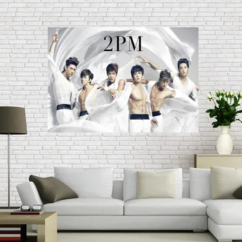 Custom drobės plakatas KPOP 2PM Meno tapybos Didelis Dydis plakatas audinys audinys sienos plakatas spausdinimo Šilko Audinys Spausdinti