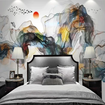 Custom Foto Tapetai, 3D naujieji Kinų Stiliaus Freskos Abstrakčiai Dūmų Rašalo Kraštovaizdžio Tyrimo, Gyvenamasis Kambarys su Sofa-lova, TV Foną, Sienos Popieriaus