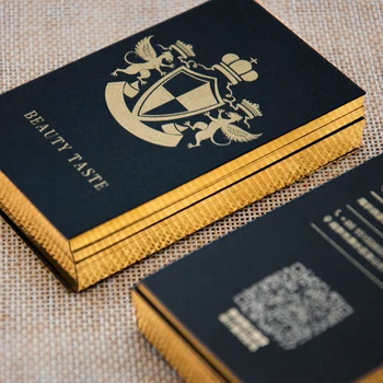 Custom iškiliosios verslo kortelės spausdinimo aukštos kokybės 500gsm juodo popieriaus aukso silve vario folija/spaudos nama kortelės spausdinimas