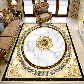 Custom Lipnios Tapetai, 3D Aukso Modelis Džiazo Baltieji Rūmai Marmuro Grindų Sieniniai Kambarį Viešbutyje Prabanga 3D Plytelės Lipdukai