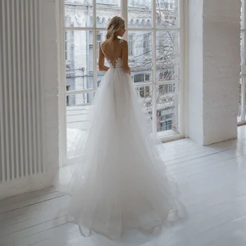 Custom Nėrinių Vestuvių Suknelės 2021 Vestido De Novia Brangioji Vien Dirželis Perlai Aplikacijos Nuotakos Vestuvių Suknelės Chalatas De Mariage