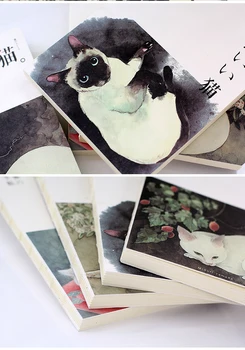 Cute Kačių sąsiuvinis A5 dydžio 80 lapų dienoraštis Japonijos zakka knygos, Kanceliarinės prekės Raštinės reikmenys, mokyklinės prekės, F865