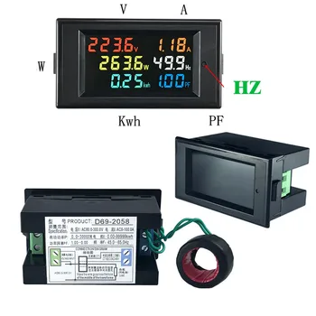 D69-2058 Voltmeter Dabartinės Ammeter Galios Koeficientas Elektros Energijos Dažnio Matuoklis Skaitmeninis Skydelis Wattmeter LCD VOLT AMP