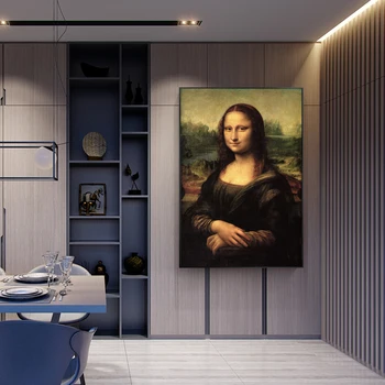 Da Vinci Garsaus Šypsena Mona Lisa Portretas, Drobė Meno, Tapybos Reprodukcijas Klasikinio Meno Spaudinius Kambarį Dekoro
