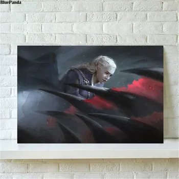 Daenerys Targaryen Dragon Tapybos Drobė, Aliejus, Spausdinti Plakato Sienos Meno Berniukas, Vaikų, Miegamojo Nuotrauką Kambarį Namų Dekoro