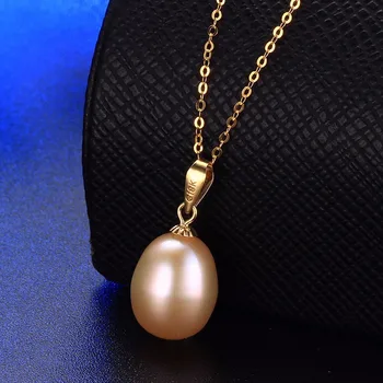 Dainashi kilnus ir prabangus 18K aukso realus fizinis balta/rožinė/violetinė perlų pakabučiai su grandinės bauda papuošalai moterims, dovanos