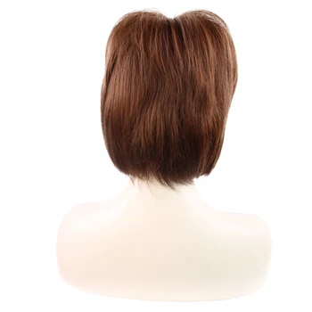 DANBO ruda bob perukas moterų pusėje kirpčiukai plaukų aukštos temperatūros pluošto tiesūs plaukai
