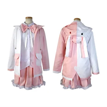 Danganronpa 2 Monomi Cosplay Kostiumų Pink Rabbit Lokys Mergaičių Paltai, Sijonai Vienodi, Pilnas Komplektas