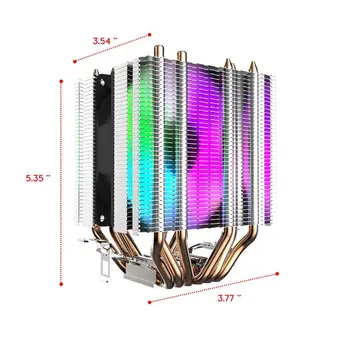 DarkFlash CPU Aušintuvo 6 HeatPipes Dual-bokštas Heatsink 3pin Fan 90mm RGB Terminis Tepalas CPU Oro Aušintuvo LGA775 115x/1366/2011 m.