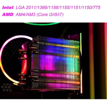 DarkFlash CPU Aušintuvo 6 HeatPipes Dual-bokštas Heatsink 3pin Fan 90mm RGB Terminis Tepalas CPU Oro Aušintuvo LGA775 115x/1366/2011 m.
