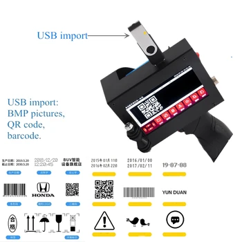 Data/logotipas/skaitmenų spausdintuvas, delninis rašalinis spausdintuvas su USB importo kodas/nuotrauka 12,7 mm antgalis Nešiojamų touch rašalinis spausdintuvas