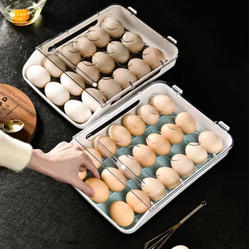 Daugiafunkcinis Praktinių Kiaušinių Atveju Namų Maisto Konteineryje Organizatorius Virtuvės Talpinimo Šaldytuve Saugoti Kiaušinių Dėklai