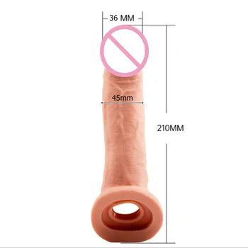 Daugkartinio naudojimo Varpos Rankovė Extender Realistiškas Penis Prezervatyvas Sekso Žaislas Vyrams Gaidys Dildo Didintuvas Atidėti Ejakuliacija Erotika Intymių Žaislų