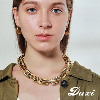 DAXI Madinga Aukso Hip-Hop Karoliai moterų Ketten Halskette Verbunden Halsketten Frauen Ästhetischen Halskette Goth schmuck