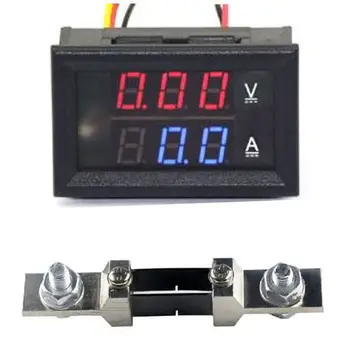 DC 0-200V 200A Skaitmeninis LED Voltmeter Ammete Įtampa Srovės Panel Meter +Perstūmimo