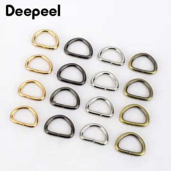 Deepeel 100/300/500pcs 10mm D Žiedas Sagtys Metalinės Atidarymo Šunų Antkaklis austiniai diržai, Grandinės Žiedas Sagtys 