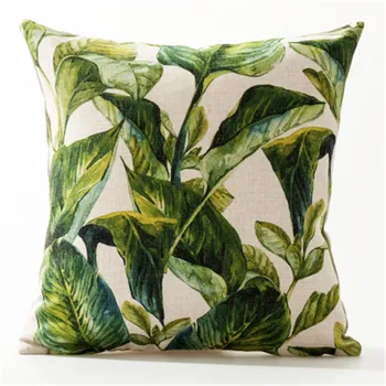 Dekoratyvinis mesti pagalvės užvalkalą kvadrato formos housse de coussin coussin de salonas tropikų žaliųjų augalų medvilnės skalbiniai pagalvėlė padengti