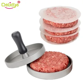 Delidge 1 Set Apvalios Formos Hamburger Paspauskite Aliuminio Lydinio 11 Cm Mėsainių Mėsos Grill Jautienos Mėsainiai Paspauskite Patty Maker Pelėsių