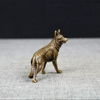 Derliaus Bronzos Skalikas Šuns Statula Ornamentas, Gryno Žalvario Wolfhound Gyvūnų Miniatiūrinės Statulėlės Kambarį Stalo Apdailos Reikmenys