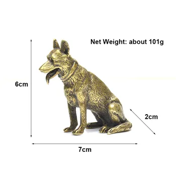 Derliaus Bronzos Skalikas Šuns Statula Ornamentas, Gryno Žalvario Wolfhound Gyvūnų Miniatiūrinės Statulėlės Kambarį Stalo Apdailos Reikmenys
