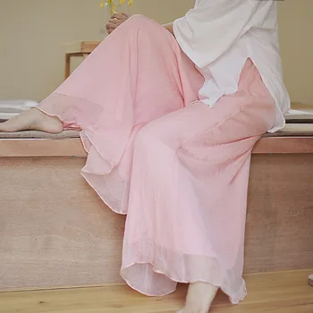 Derliaus Medvilnės Skalbiniai Pločio Kojų Kelnės Moteriška Prarasti Didelio Dydžio Moterų Šokių Kelnes Vasaros Retro Stiliaus Kinijos Elegantiškas Mergaičių Kelnės