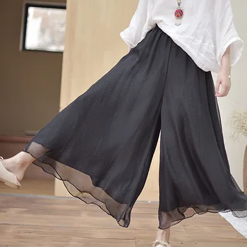 Derliaus Medvilnės Skalbiniai Pločio Kojų Kelnės Moteriška Prarasti Didelio Dydžio Moterų Šokių Kelnes Vasaros Retro Stiliaus Kinijos Elegantiškas Mergaičių Kelnės