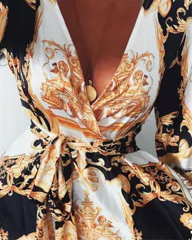 Derliaus Ukrainoje Chalatai Ilgas, Maxi Suknelės Moterims Skraiste Gėlių Spausdinti Giliai V-kaklo Prarasti Elegantiškas Ilgas Šalis Suknelės UK